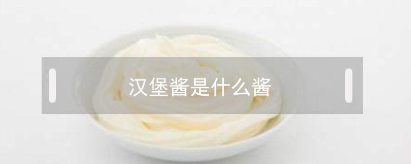 漢堡醬是什么醬