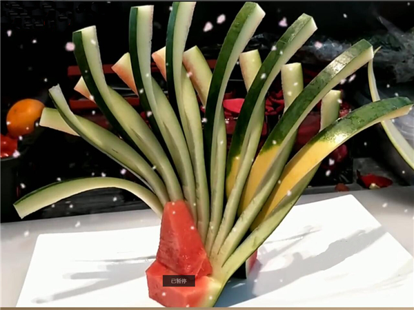 ktv果盤西瓜皮拉花 西瓜皮拉花走刀圖教程
