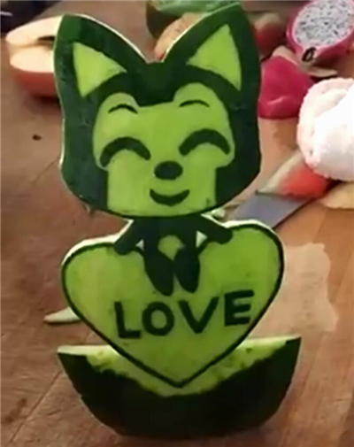 西瓜皮雕刻圖片 易學的西瓜皮雕刻圖案