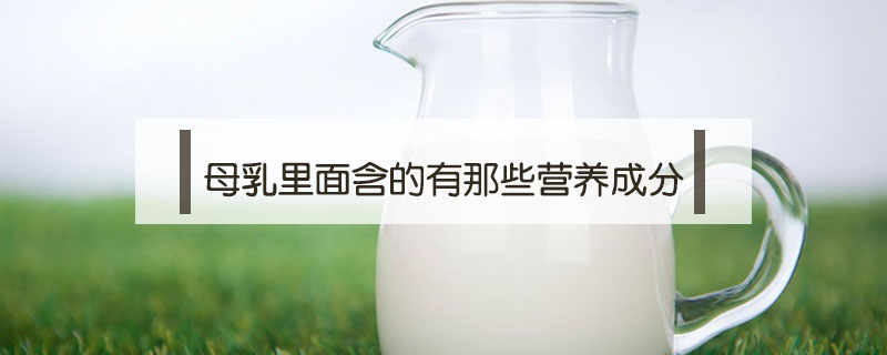 母乳里面含的有那些營養成分