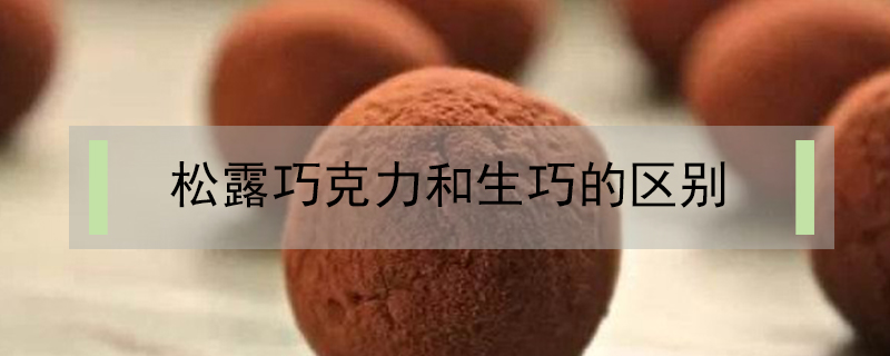 松露巧克力和生巧的區別