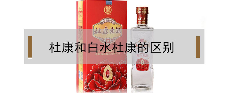 杜康和白水杜康的區別