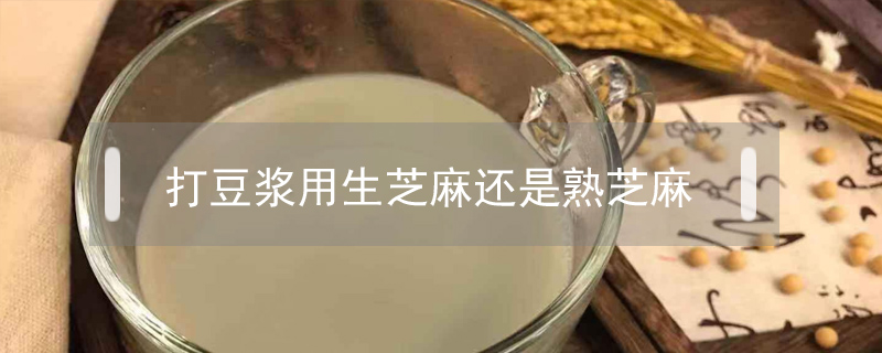 打豆?jié){用生芝麻還是熟芝麻