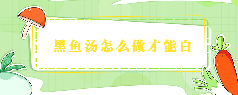 黑魚湯怎么做才能白