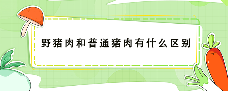野豬肉和普通豬肉有什么區別