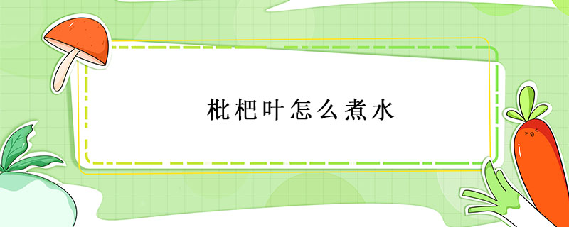 枇杷葉怎么煮水