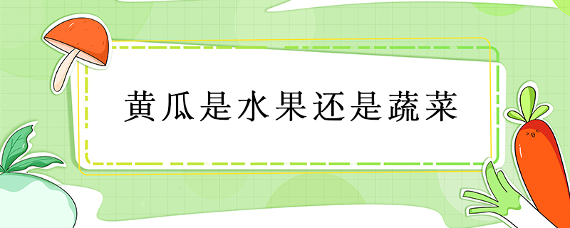 黃瓜是水果還是蔬菜
